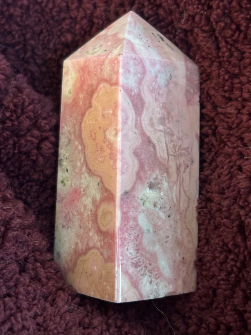 Light Pink Rhodonite Point Crystal Tower - Picture 2 of 7